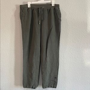 J. Jill Green Linen Blend Straight Leg Pants Size Medium Tall